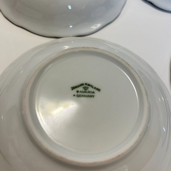 Johann Haviland Blue Garland Bavaria Germany Fruit Desert Bowls 5" set of 6 - Picture 7 of 12